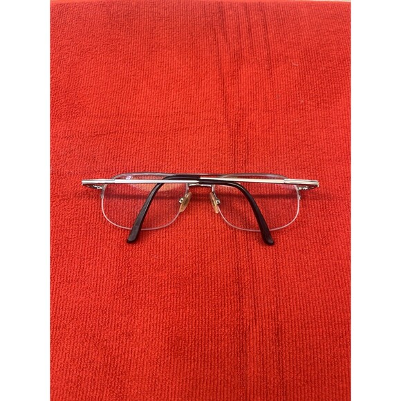 Stetson Zyloware 058 Eyeglass Frame Only XL-19 Mens Silver Half Rim Square 56-18 - Picture 2 of 9